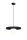 Confortable lampe à suspendre verre métal noir E27 Ø30 cm