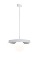 Accueillante lampe suspendue verre métal blanc E27...
