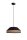Lampe à suspendre ronde tissu rotin noir naturel E27 Ø45 cm