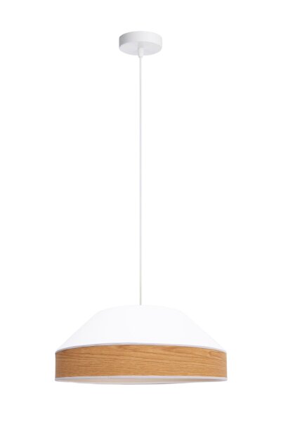 Suspension Tissu Abat-jour Blanc Naturel E27 Ø45 cm rond