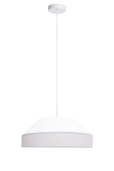 Suspension blanche tissu anti-éblouissant confortable L:45 cm E27