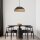 Suspension ronde tissu confortable noir naturel L:45 cm