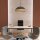 Suspension ronde tissu confortable noir naturel L:45 cm