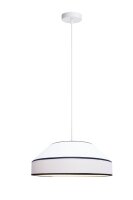 Suspension ronde en coton blanc E27 L:45 cm