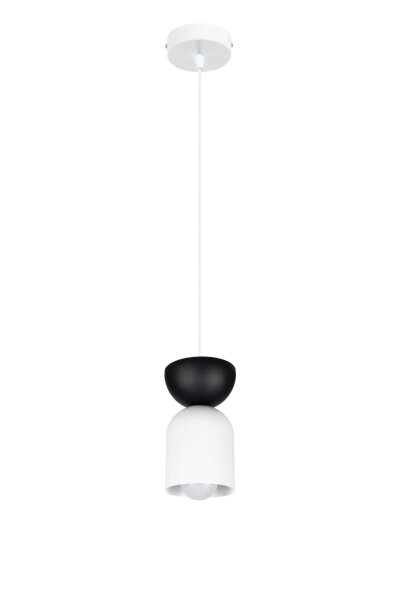 Lampe à suspendre minimaliste Blanc Noir E27 Ø11 cm rond