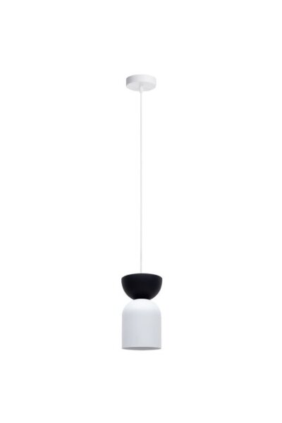 Lampe à suspendre minimaliste Blanc Noir E27 Ø11 cm rond