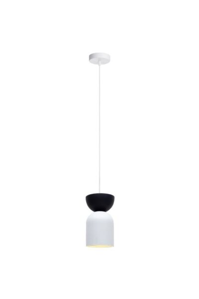 Lampe à suspendre minimaliste Blanc Noir E27 Ø11 cm rond