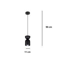 Suspension ronde noire métal Ø11 cm...