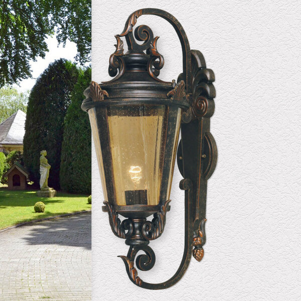 Applique extérieure Lanterne Marron Acier IP44 Cour