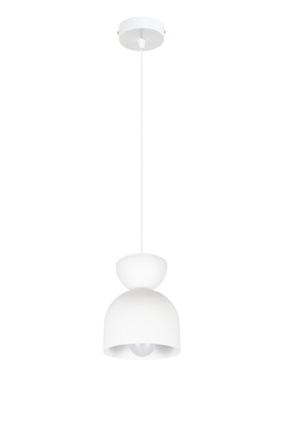 Suspension blanche métal E27 Minimaliste Ø17 cm