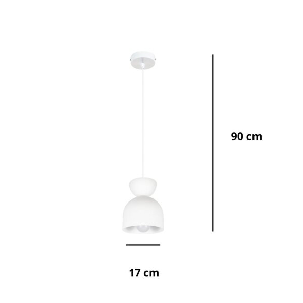 Suspension blanche métal E27 Minimaliste Ø17 cm