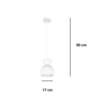 Suspension blanche métal E27 Minimaliste...