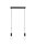 Longue lampe à suspendre Noir Bois Métal L:40 cm E27 2-flmg