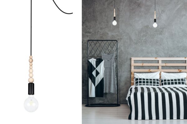 XXL Lampe à suspendre Spider flexible L:400 cm E27 en noir