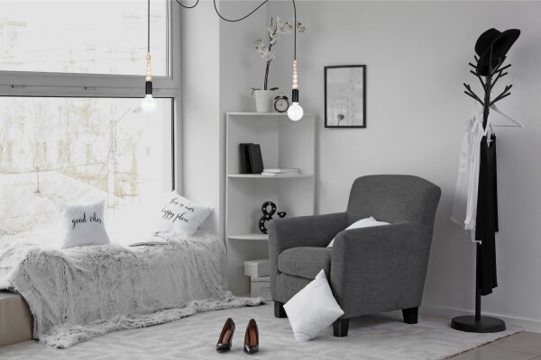 XXL Lampe à suspendre Spider flexible L:400 cm E27 en noir