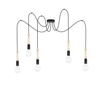 XXL Lampe à suspendre Spider Noir L:400 cm E27...