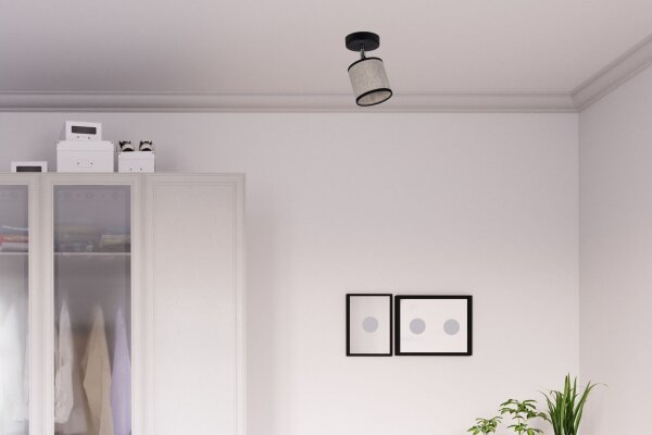 Spot de plafond flexible à faible éblouissement tissu E14 L:10 cm