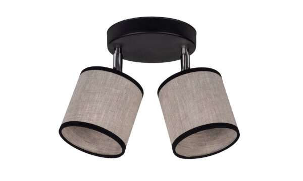 Plafonnier orientable tissu anti-éblouissant E14 2-flmg