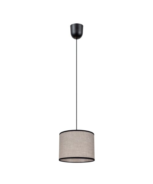 Lampe à suspendre ronde Tissu Noir Beige E27 Ø20 cm Moderne