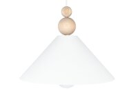 Suspension blanche bois métal Ø26 cm rond...