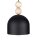 Suspension noire métal bois Ø17 cm E27 confortable