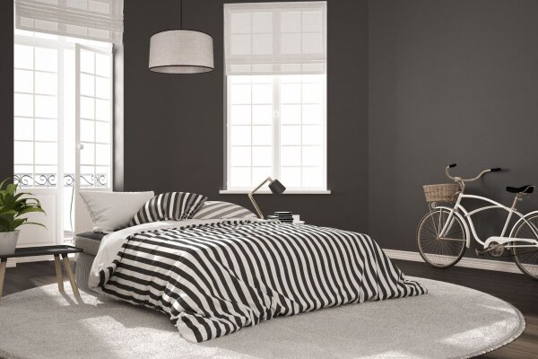 Tissu Lampe à suspendre anti-éblouissement Noir Beige E27 Ø40 cm rond