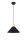 Suspension noire bois métal Ø26 cm E27 cosy