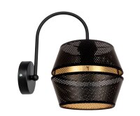 Applique murale de style Métal noir or H:25 cm E27