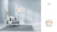 Elégante lampe suspendue métal blanc or E27...