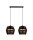 Lampe à suspendre métal noir or E27 50 cm de long 2 flammes