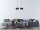 Longue lampe suspendue 2 flammes métal noir blanc or