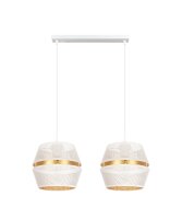 Lampe &agrave; suspendre m&eacute;tal blanc or E27 50 cm...