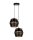 Suspension noir or métal 2 flammes L:40 cm E27
