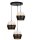 Lampe à suspendre noir blanc or métal L:45 cm E27 3-flmg