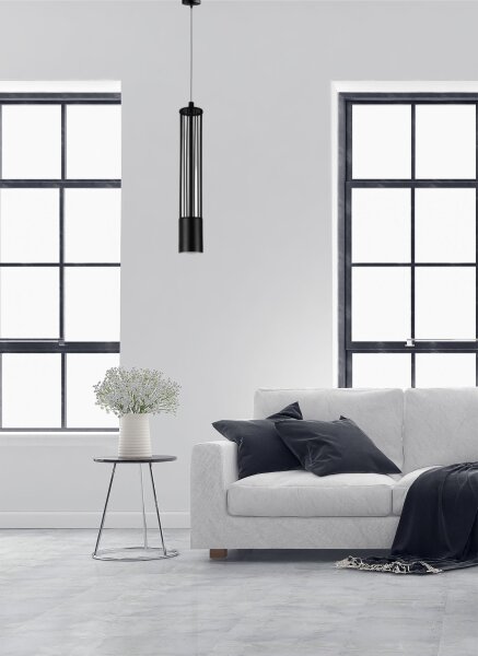 Lampe à suspendre décorative en métal GU10 Ø10 cm rond noir