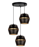 Lampe &agrave; suspendre ronde noir or m&eacute;tal L:45...