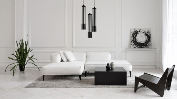 Suspension décorative métal GU10 Ø35 cm rond noir