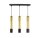 Suspension métal GU10 L:55 cm noir or 3-flmg
