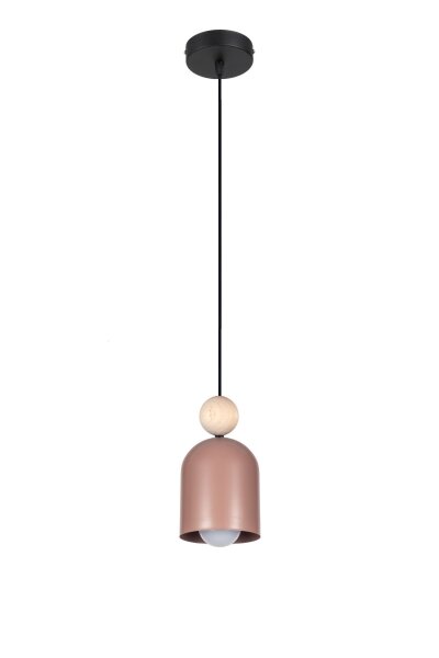 Accueillante lampe suspendue Rose Métal Bois E27 Ø11 cm