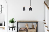 Accueillant luminaire suspendu Noir Métal Bois E27...
