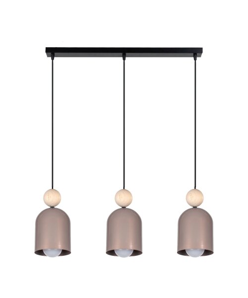 Suspension chaleureuse Champagne Métal Bois 3-flmg