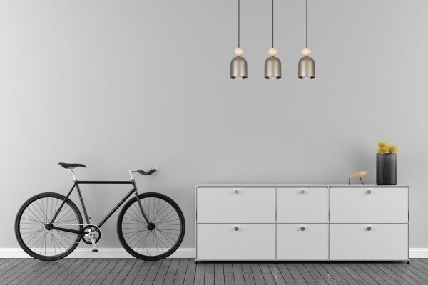 Suspension chaleureuse Champagne Métal Bois 3-flmg