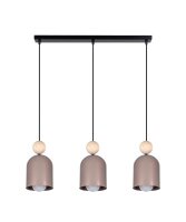 Suspension chaleureuse Champagne Métal Bois 3-flmg