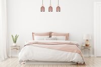 Suspension Rose Métal Bois 3 flammes E27 66 cm de...
