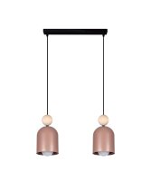 Suspension Rose Métal Bois 2 flammes E27 46 cm de...