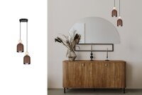 Lampe à suspendre brun rouille métal bois...