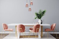 Suspension ronde Rose Métal Bois 3-flmg E27...