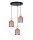 Suspension ronde Rose Métal Bois 3-flmg E27 Ø36 cm