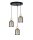 Lampe à suspendre Champagne Métal Bois 3-flmg E27 Ø36 cm