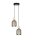 Lampe à suspendre Champagne Métal Bois 2flmg E27 Ø21 cm